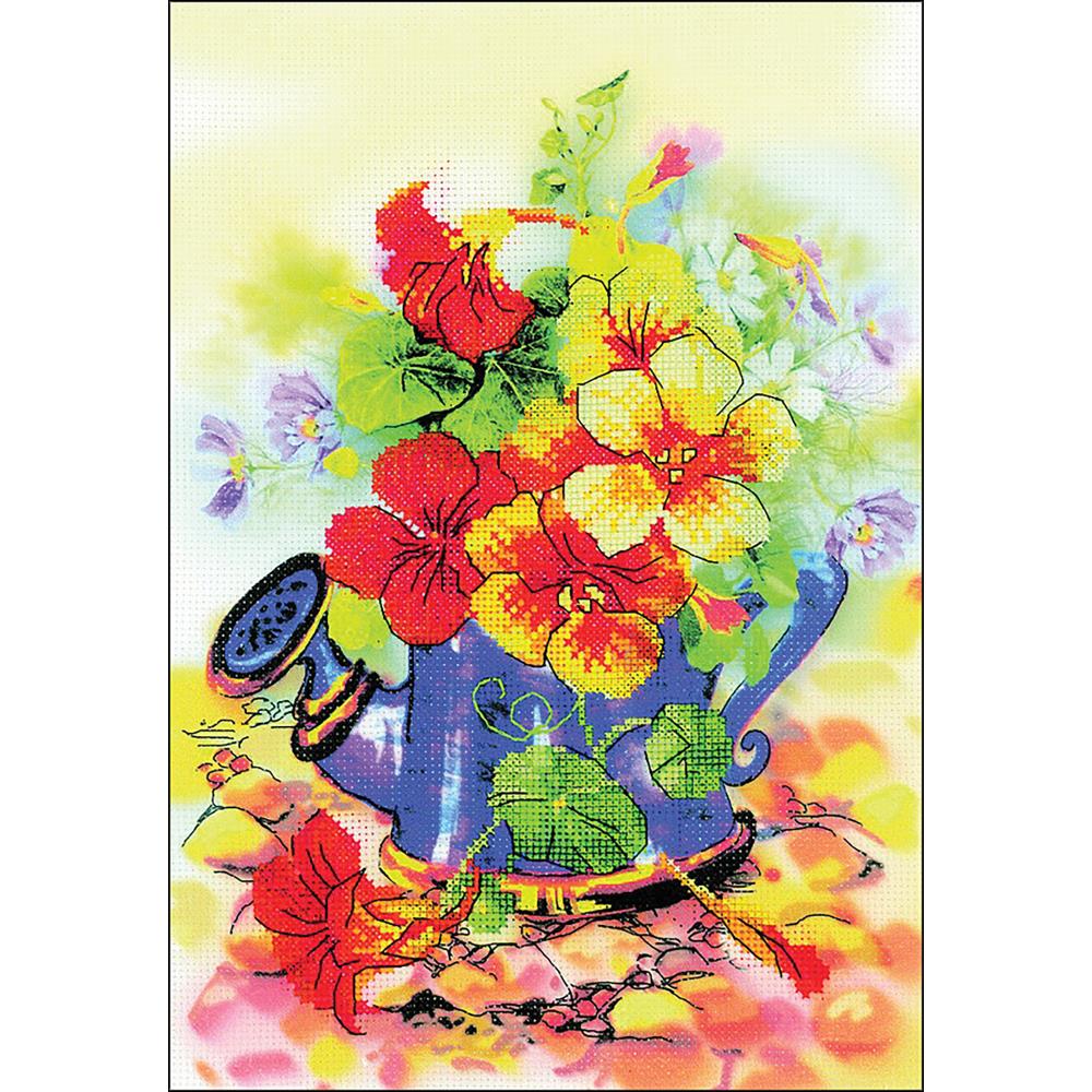Garden Watering Can (14 Count) Stamped Cross Stitch Kit